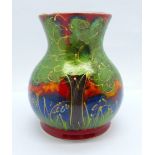 Anita Harris Art Pottery, Trojan Vase in the Bluebell Wood Design, 11cm, signed in gold on the base