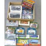 A collection of seventeen Corgi die-cast model vehicles, boxed