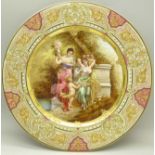 A Viennese cabinet plate, signed Frhlingsgoiben, 24cm