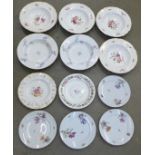 Two Spode hand painted soup bowls, four Derby hand painted soup bowls, (three a/f) four Rosenthal