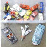 Die-cast model vehicles, Stingray, Captain Scarlet, Chitty Chitty Bang Bang, playworn, some a/f