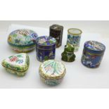 Eight items of cloisonne