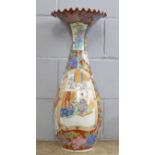 A large Japanese vase, 68cm, a/f (rim repaired)