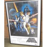 A framed 1993 Star Wars poster, 67cm x 100cm