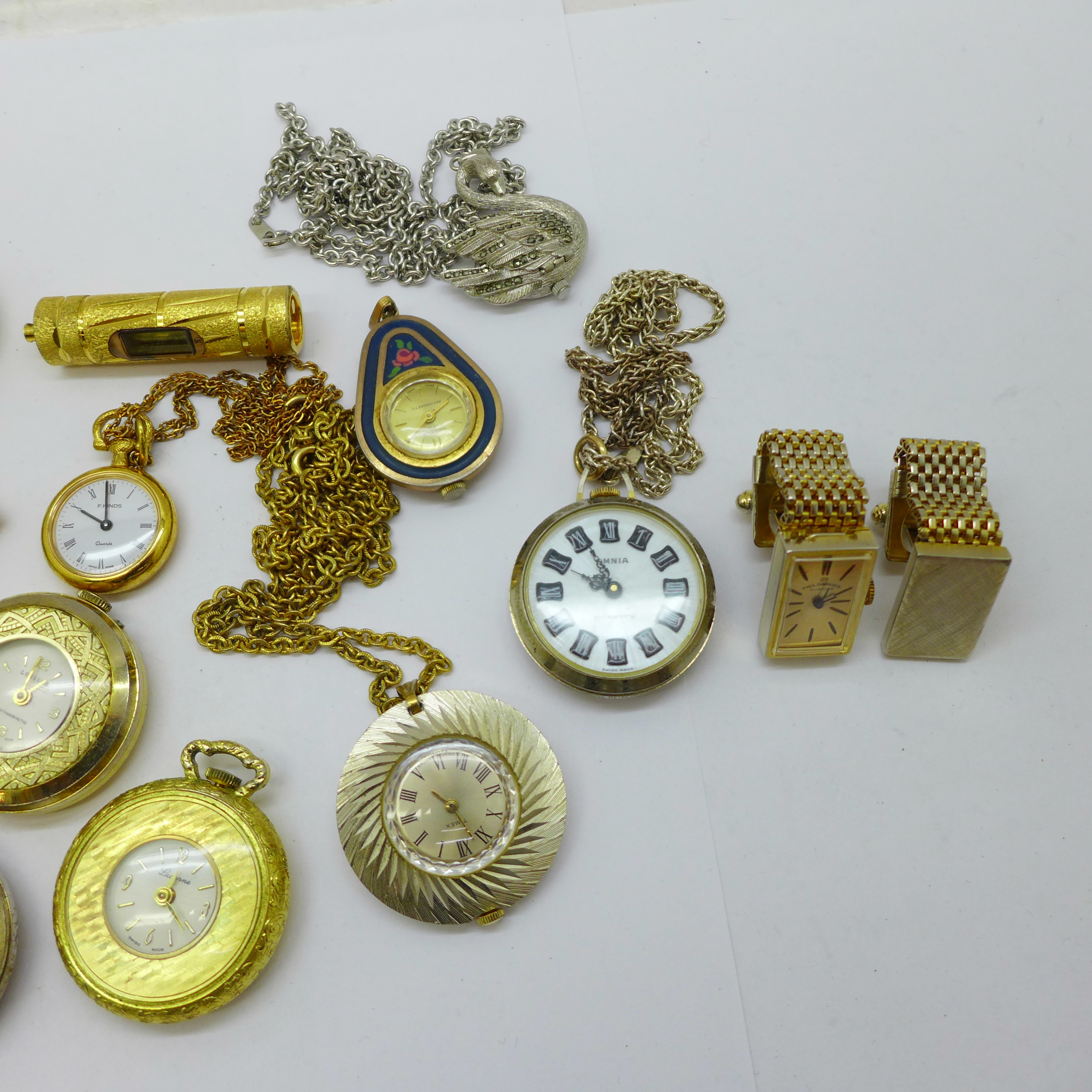 A collection of lady's pendant and fob watches - Bild 3 aus 4