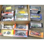 Fourteen die-cast model vehicles including Corgi, boxed