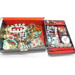 A box of costume jewellery