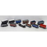 Twelve OO gauge railway wagons including Hornby and Tri-ang