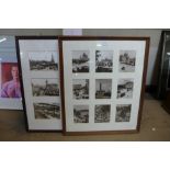 Two framed sets of historic Edinburgh and Berlin photographs