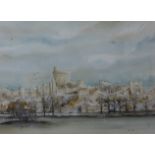 David Webb, view of Windsor Castle, watercolour, 40 x 55cms, framed