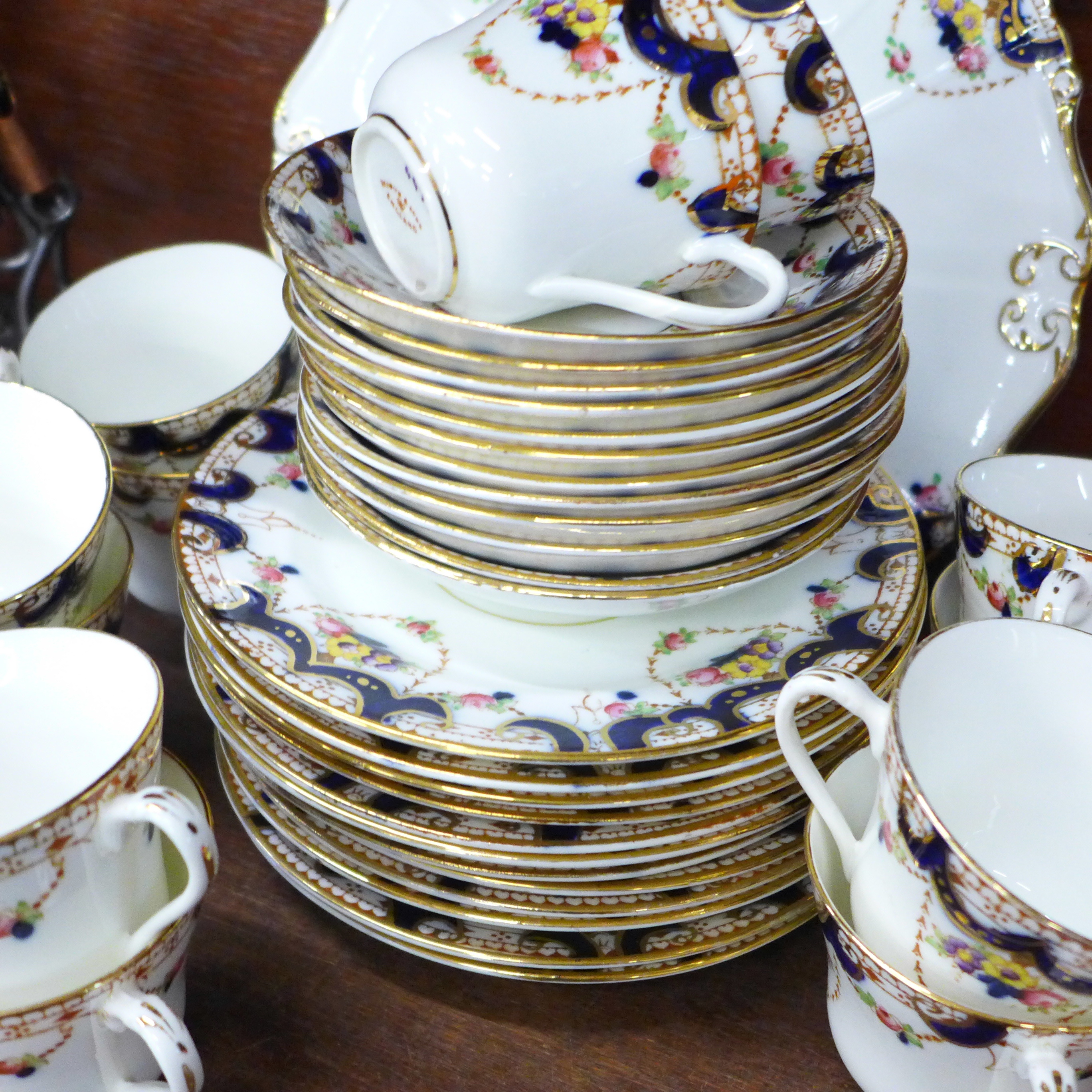 A Beswick & Sons twelve setting tea service, twelve cups, saucers, side plates, two cake plates - Image 2 of 5