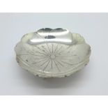 A hallmarked silver dish, 52g, 8cm