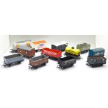 Twelve OO gauge railway wagons including Hornby