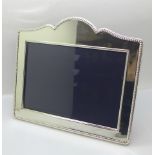 A modern silver photograph frame, Carrs Sheffield, width 21.5cm