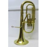 A brass euphonium, marked Jupiter, cased