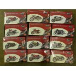 Twelve Atlas Editions 1/24 scale model motorbikes, boxed