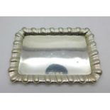 A silver card tray, Birmingham 1902, 53g, 95mm x 134mm