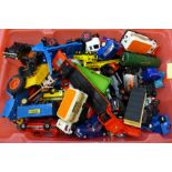 A large collection of die-cast model vehicles, including Tri-ang, Corgi, Matchbox and Lone Star