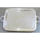 A large silver plated two handled tray, 64cm