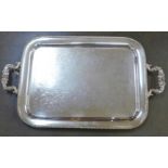A large silver plated two handled tray, 61cm