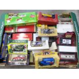 Thirty die-cast model vehicles including Corgi, Matchbox and Lledo, some limited editions, boxed