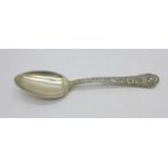 A 19th Century American sterling silver spoon, with initials and date inscription, '1891', 48g