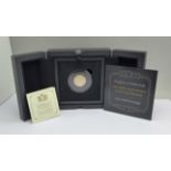 A 2021 Isle of Man 22ct gold proof sovereign, The 50th Anniversary of Decimalisation, in case,