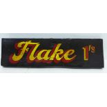 A painted wooden sign "Flake 1/s", 40cm