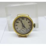 A lady's 18ct gold cased wristwatch with a 9ct gold bracelet strap, weight of 9ct bracelet 9.9g, the