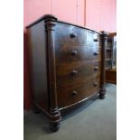 A Victorian mahogany bow front chest of drawers