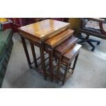 A Chinese hardwood nest of quartetto tables