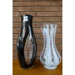 Two studio glass vases