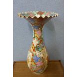 A large Chinese famille rose vase, 68cms h, a/f (rim repaired)