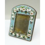 A micro-mosaic photograph frame, width 58mm, glass chipped