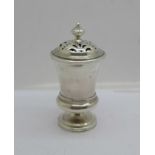 A George IV silver muffineer by T Wallis & J Hayne, London 1820, 68g