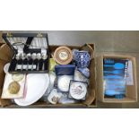 Viners Chelsea cutlery, boxed, other cased flatware, mixed decorative china including Carlton