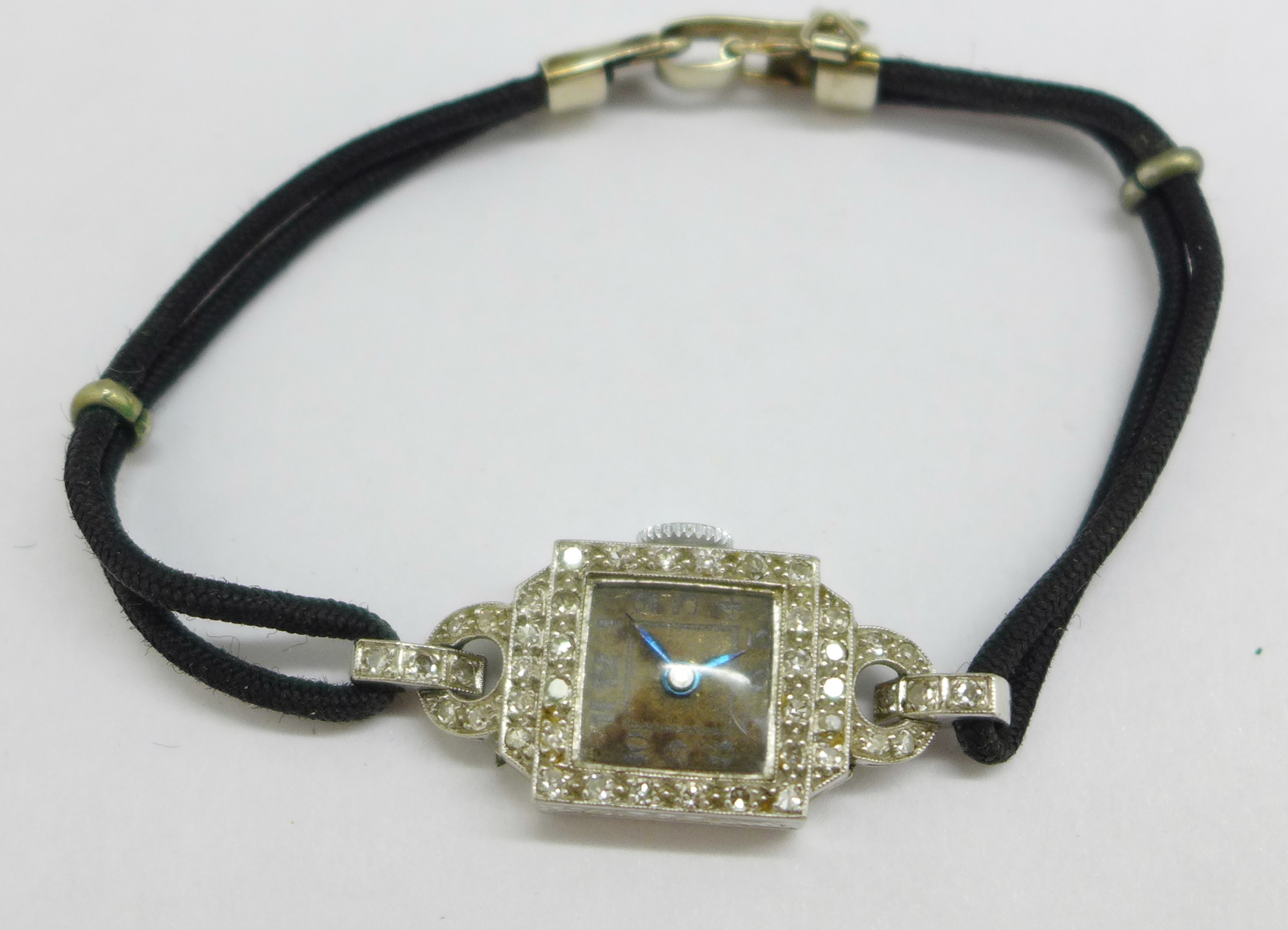 A lady's platinum cased diamond set cocktail wristwatch - Image 2 of 4