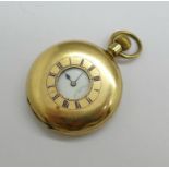 A Waltham gold plated half-hunter pocket watch, 4cm case