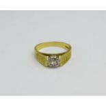 An 18ct gold and diamond ring, 3.2g, L
