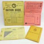 Ration books (petrol, clothes, food) and a 1955 driving license