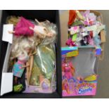 A box of Sindy dolls and others, including clothes and accessories **PLEASE NOTE THIS LOT IS NOT