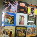 Forty-six LP records, Genesis, Phil Collins, Rod Stewart, Bryan Ferry, etc.