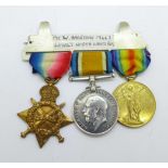 A trio of WWI medals to 19667 Pte. W. Harrison. L. N. Lan. R.