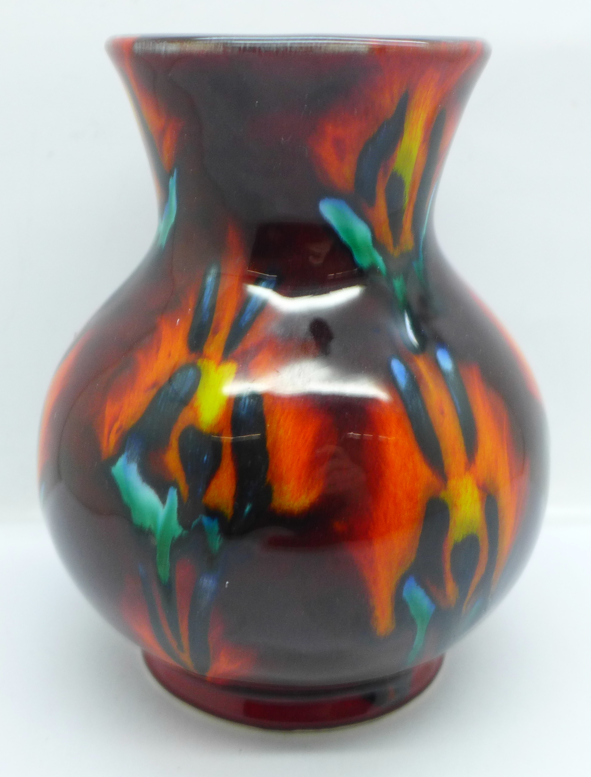 Anita Harris Pottery, Trojan vase decorated with iris flowers on an oxblood ground, Anita Harris - Image 2 of 5