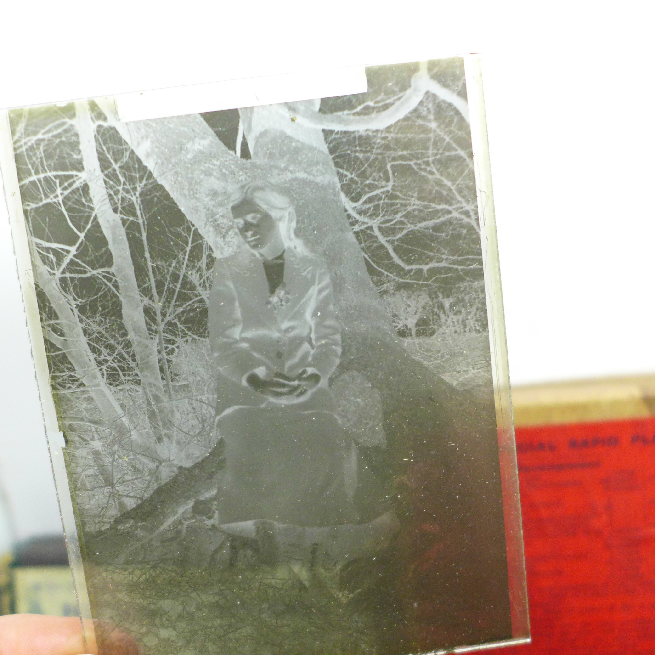 Five boxes of glass plate negatives, circa 1900 - 1940, fifty-two plates in total - Image 2 of 5