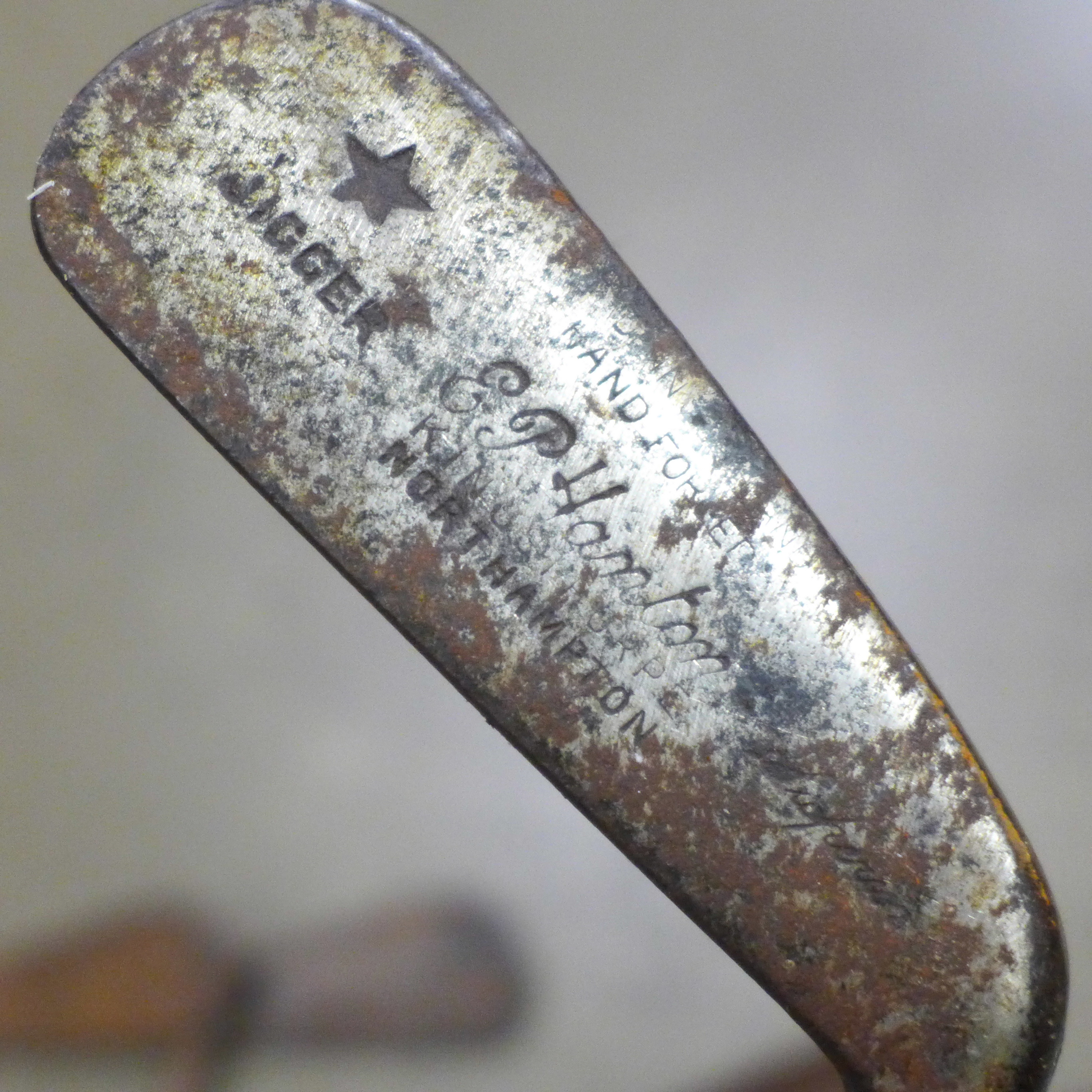 Seven hickory shafted golf clubs including Mashie made by Anderson & Sons of St. Andrews, Jiggers by - Image 7 of 9