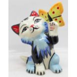 Lorna Bailey Pottery, 'Butterfly the Cat', signed on base, 11cm
