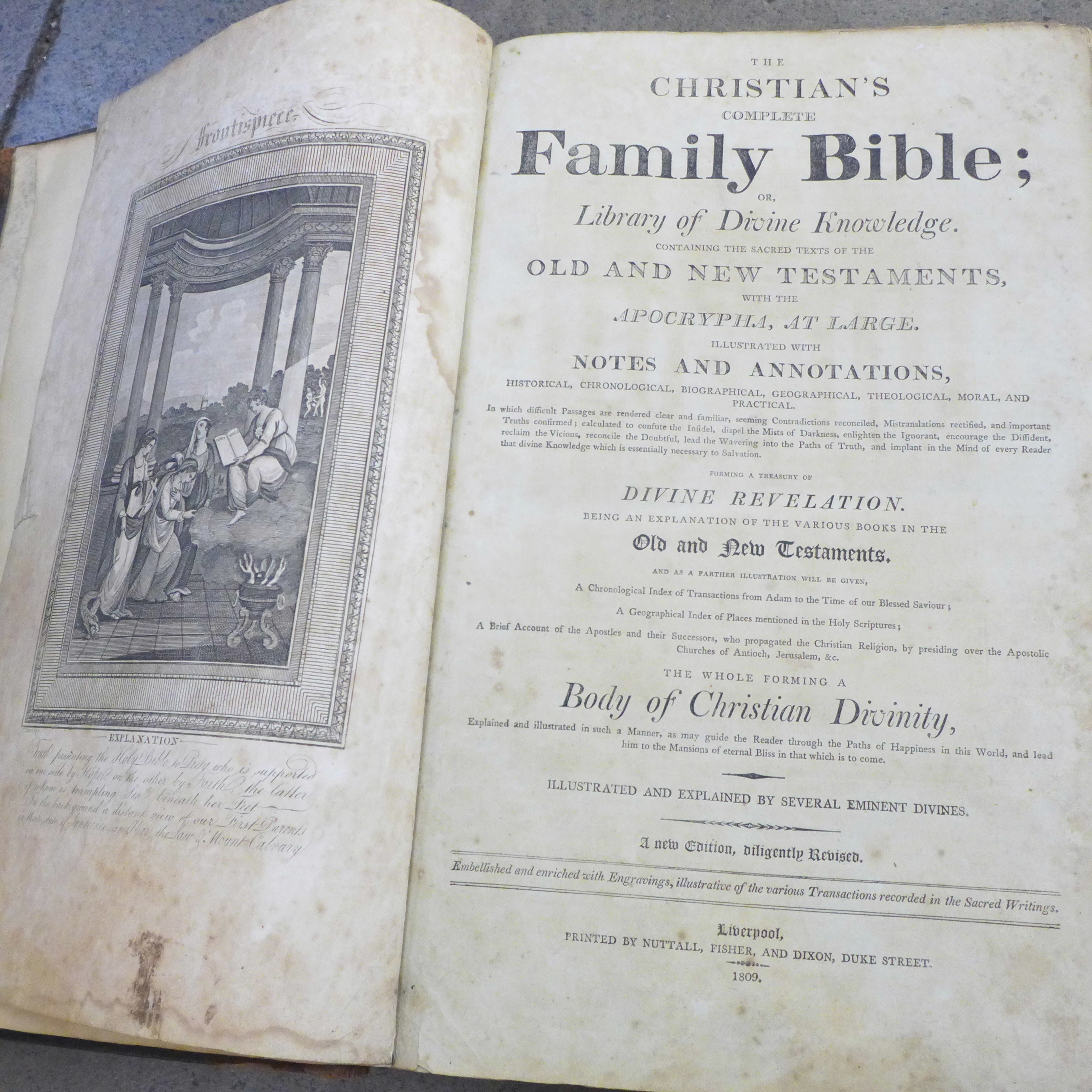 An 1809 Family Bible, 1815 New Testament and Burkitt's Notes on the New Testament - Image 5 of 6