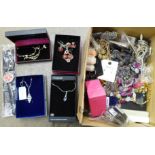Jewellery, some packaged including designer