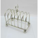 A silver toast rack, Sheffield 1929, 266g